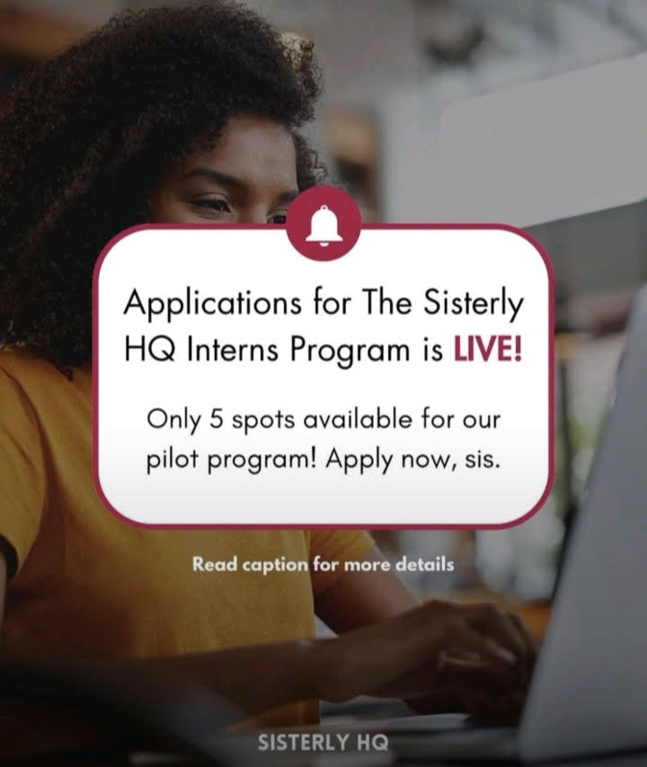 Vacancy: Operations and Admin Intern at Sisterly HQ (Remote) | Apply Now 1 sisterly HQ