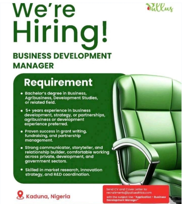 Vacancy: Business Development Manager at Pullus Nigeria. 1 IMG 20250907 211120 Vacancy: Business Development Manager at Pullus Nigeria.