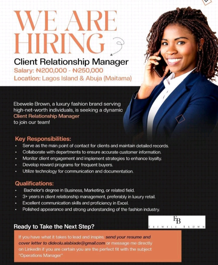 Vacancy: Client Relationship Manager at Ebewele Brown 1 IMG 20250909 123948 Vacancy: Client Relationship Manager at Ebewele Brown