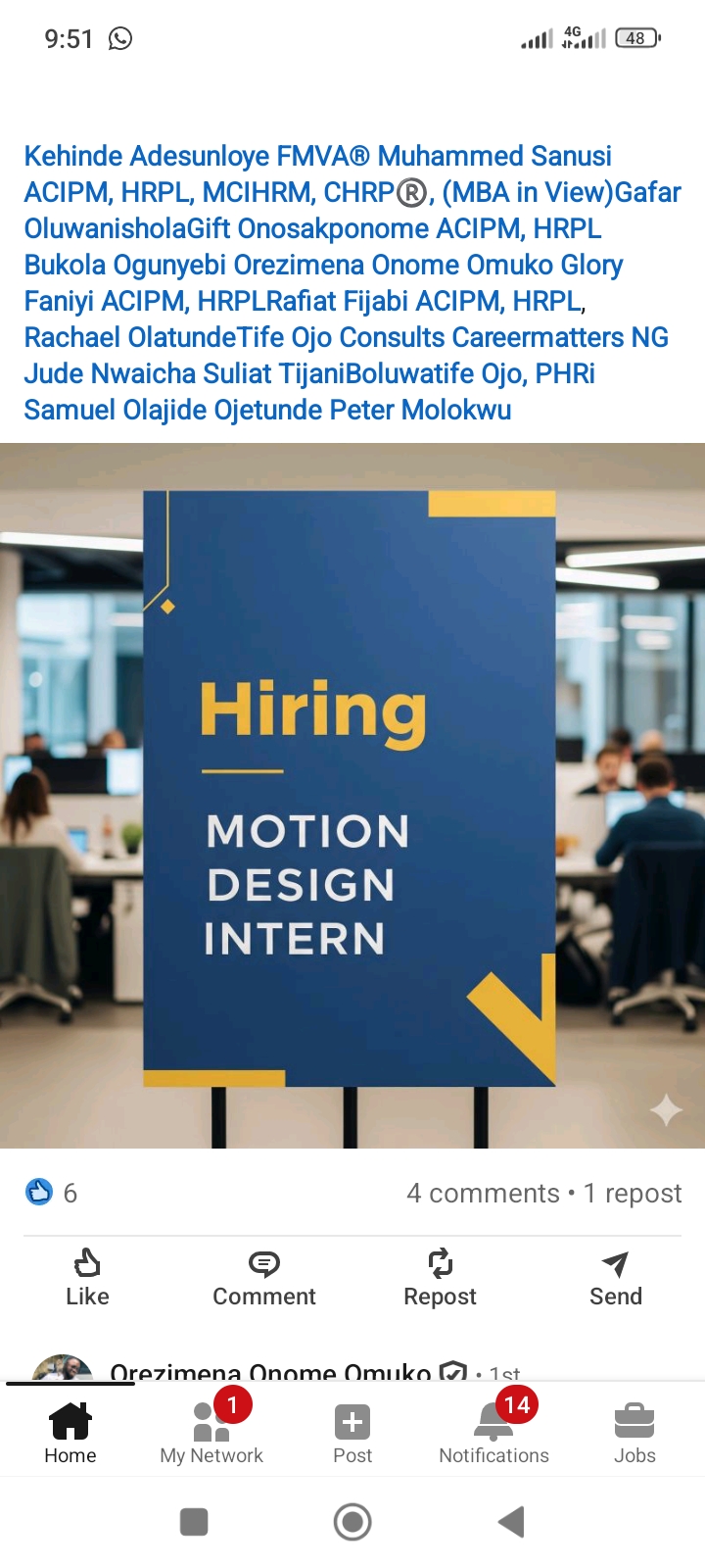 Hiring: Motion Design Intern 1 Screenshot 2025 09 26 21 51 16 031 com.linkedin.android Hiring: Motion Design Intern